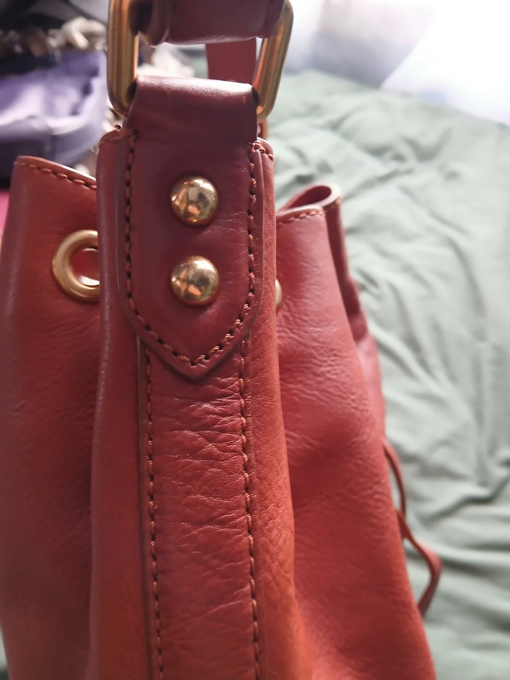 Marc by Marc Jacobs Red Leather Drawstring Shoulder Bag